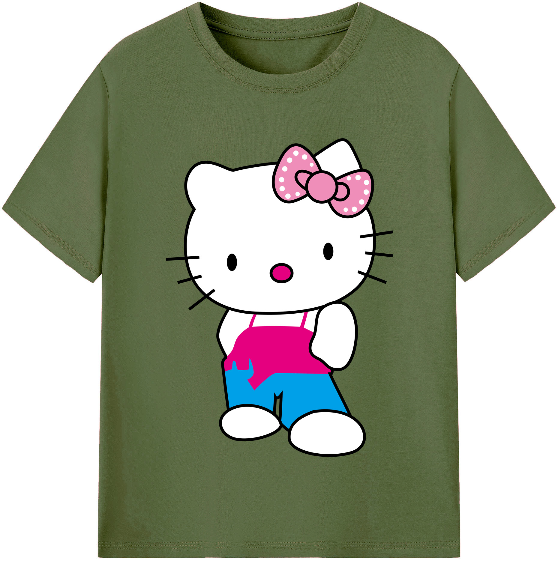 （画像用） Hello Kitty ハローキティ 綿100％半袖Tシャツ（フロントプリント）